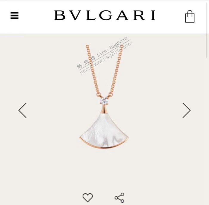 Bvlgari飾品 寶格麗Diva系列扇形單鑽裙子項鏈 白貝母寶格麗原版尾鏈原版龍蝦扣  zgbq3032
